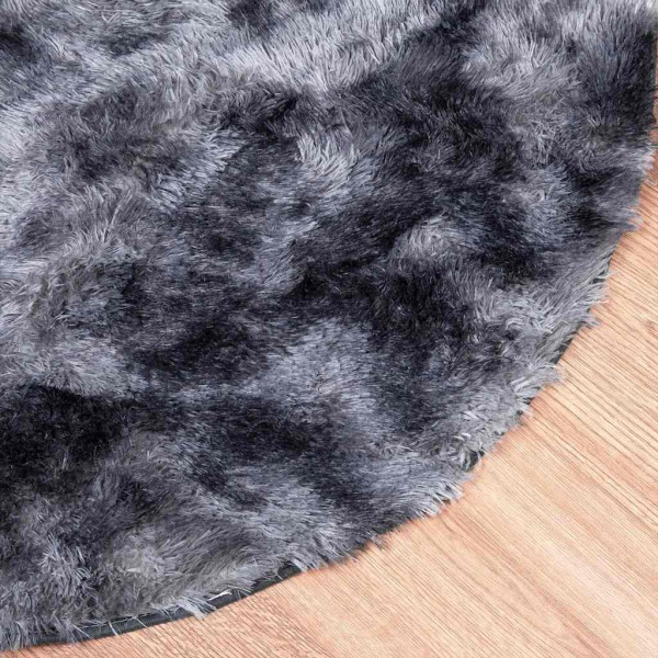Alfombra de pelo largo NAVARRA gris oscuro 200x200 cm poliéster M 4