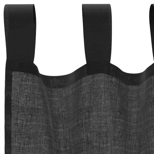 Cortinas de voile com bolsos para varão 2 pcs preto M 5