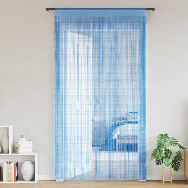 Cortinas de tiras 2 uds azul claro 140x250 cm D