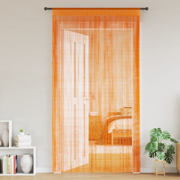 Cortinas de cuerdas 2 uds naranja 140x250 cm D