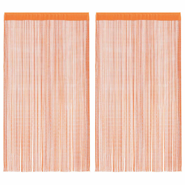 Cortinas de cuerdas 2 uds naranja 140x250 cm M 2
