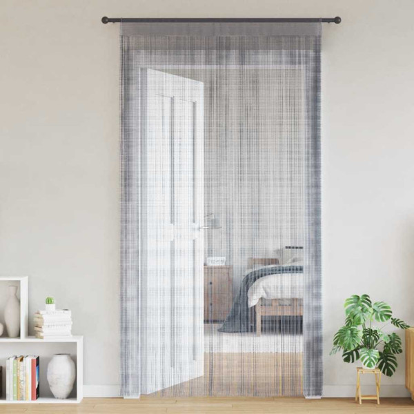 Cortinas de tiras 2 uds gris claro 140x250 cm D