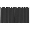Cortinas de voile com ilhós 2 pcs preto 140x140 cm 2