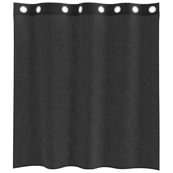 Cortinas de voile com ilhós 2 pcs preto 140x140 cm M 4