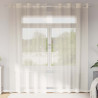 Cortinas de gasa con ojales 2 uds crema 140x225 cm 1