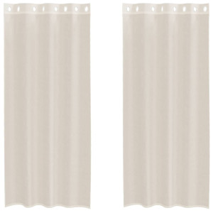 Cortinas de voile com ilhós 2 pcs creme 140x225 cm H