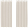 Cortinas de voile com ilhós 2 pcs creme 140x225 cm 2