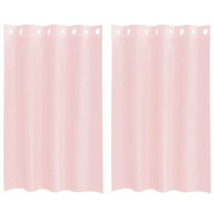 Cortinas de gasa con ojales 2 uds rosa claro 140x175 cm H
