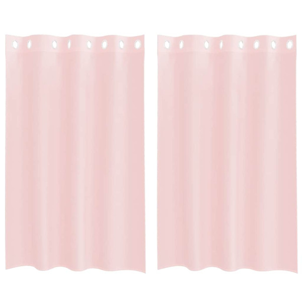 Cortinas de gasa con ojales 2 uds rosa claro 140x175 cm M 2