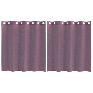Cortinas de gasa con ojales 2 uds morado 140x140 cm H