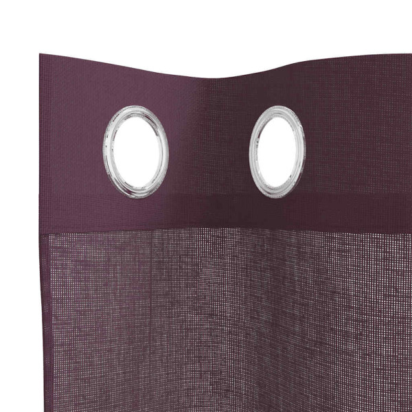 Cortinas de voile com ilhós 2 pcs roxo 140x140 cm M 5