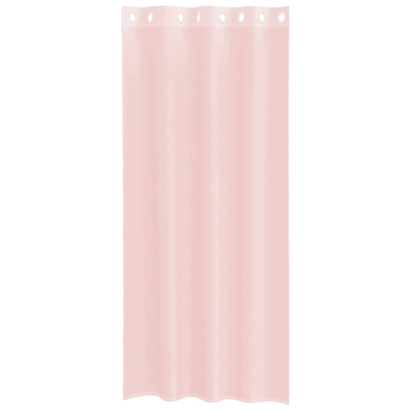 Cortinas de voile com ilhós 2 pcs rosa-claro 140x245 cm M 4