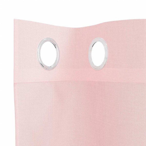 Cortinas de gasa con ojales 2 uds rosa claro 140x245 cm M 5