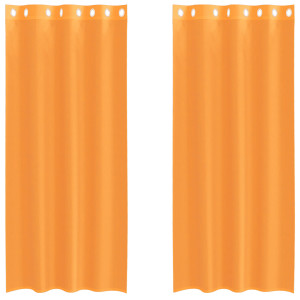 Cortinas de gasa con ojales 2 uds naranja 140x245 cm H