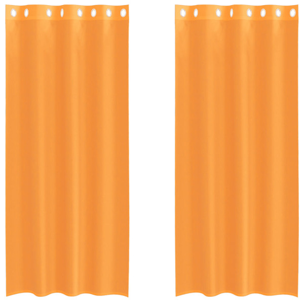 Cortinas de gasa con ojales 2 uds naranja 140x245 cm M 2