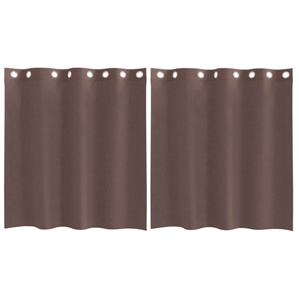 Cortinas de gasa con ojales 2 uds marrón 140x140 cm M 2