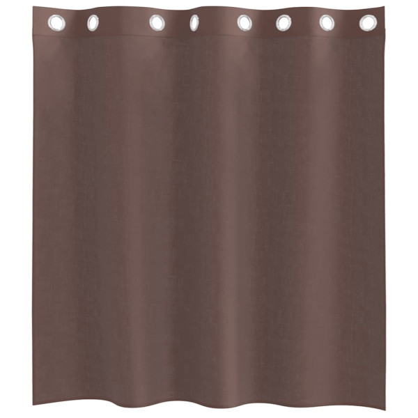 Cortinas de gasa con ojales 2 uds marrón 140x140 cm M 4