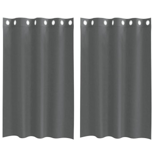 Cortinas de gasa con ojales 2 uds gris oscuro 140x175 cm H