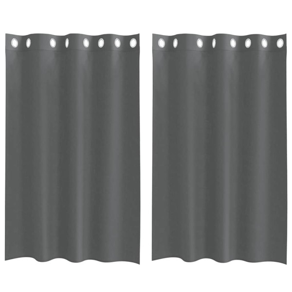 Cortinas de gasa con ojales 2 uds gris oscuro 140x175 cm M 2