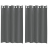 Cortinas de gasa con ojales 2 uds gris oscuro 140x175 cm 2