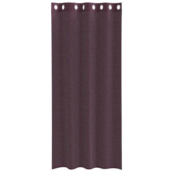 Cortinas de voile com ilhós 2 pcs roxo 140x225 cm M 4