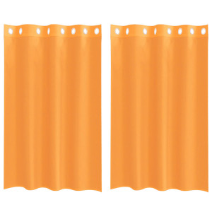 Cortinas de gasa con ojales 2 uds naranja 140x175 cm H
