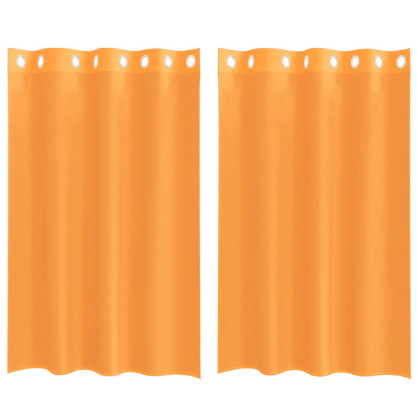 Cortinas de gasa con ojales 2 uds naranja 140x175 cm M 2