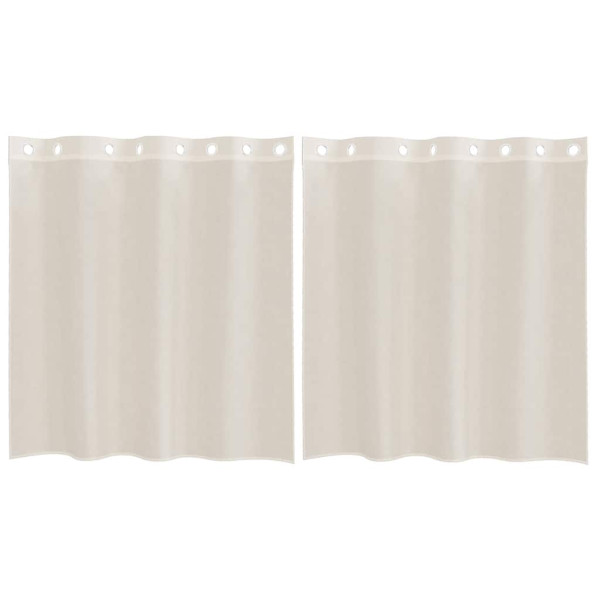 Cortinas de voile com ilhós 2 pcs creme 140x140 cm M 2