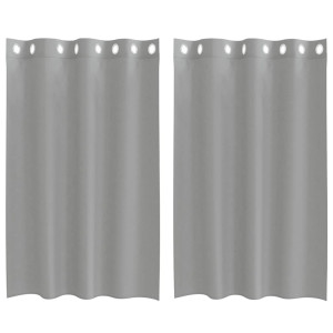 Cortinas de gasa con ojales 2 uds gris claro 140x175 cm H