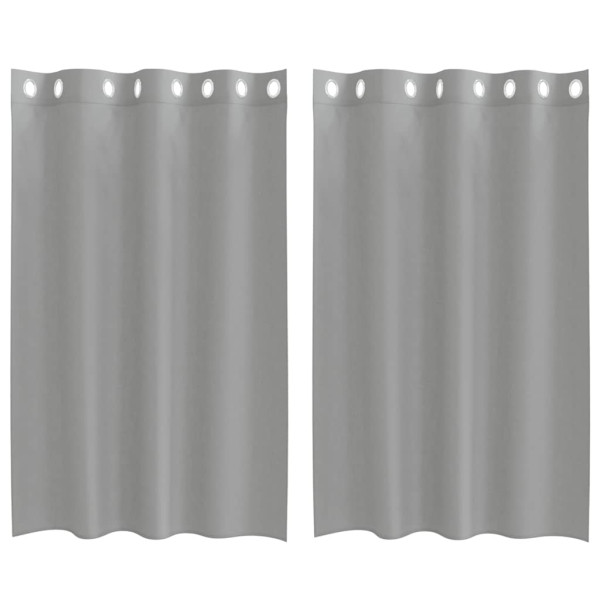 Cortinas de voile com ilhós 2 pcs cinzento-claro 140x175 cm M 2