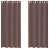 Cortinas de voile com ilhós 2 pcs castanho 140x225 cm 2