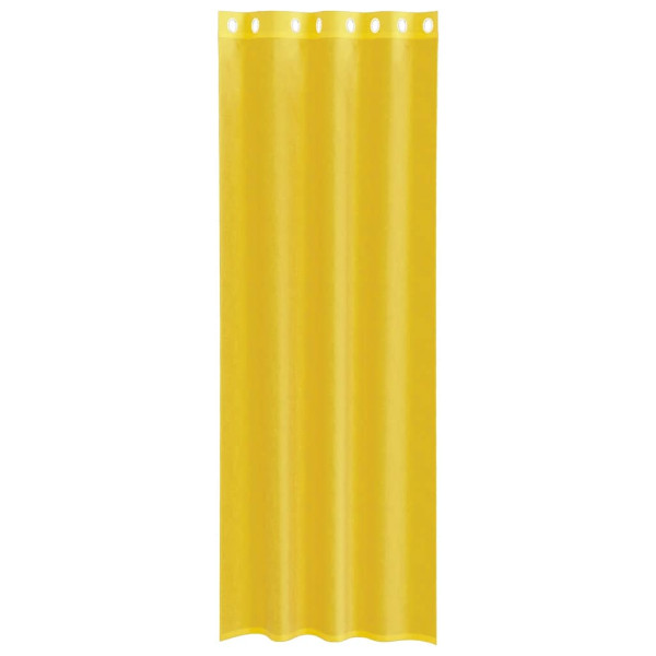 Cortinas de voile com ilhós 2 pcs amarelo M 4