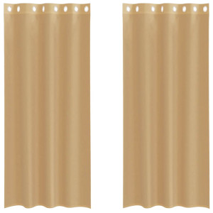 Cortinas de voile com ilhós 2 pcs areia H