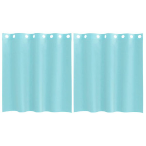 Cortinas de gasa con ojales 2 uds turquesa H