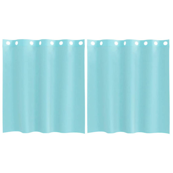 Cortinas de voile com ilhós 2 pcs turquesa M 2
