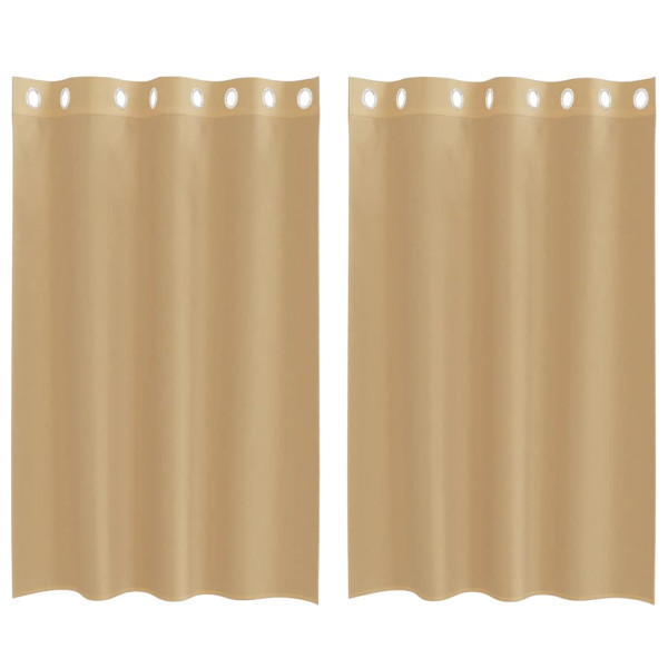 Cortinas de gasa con ojales 2 uds arena M 2