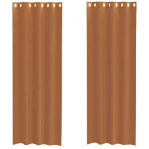 Cortinas de gasa con ojales 2 uds terracota H