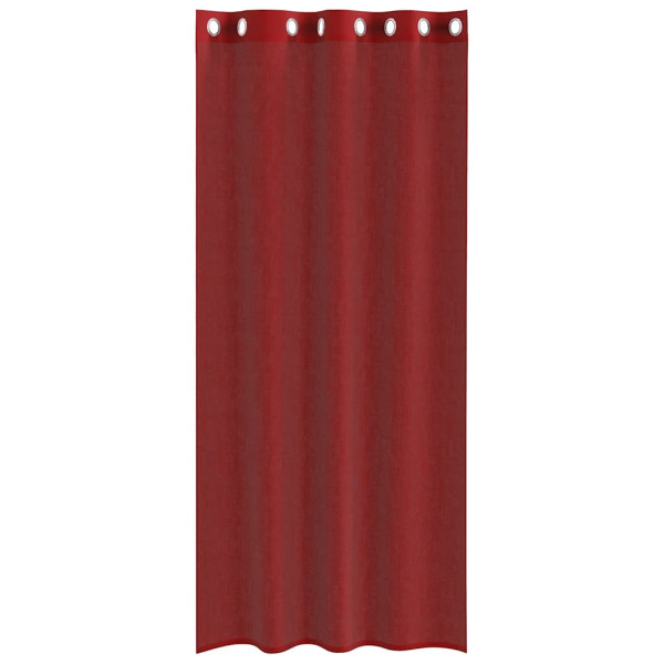 Cortinas de voile com ilhós 2 pcs vermelho tinto M 4