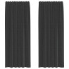 Cortinas de gasa con trabillas 2 uds. negro 2