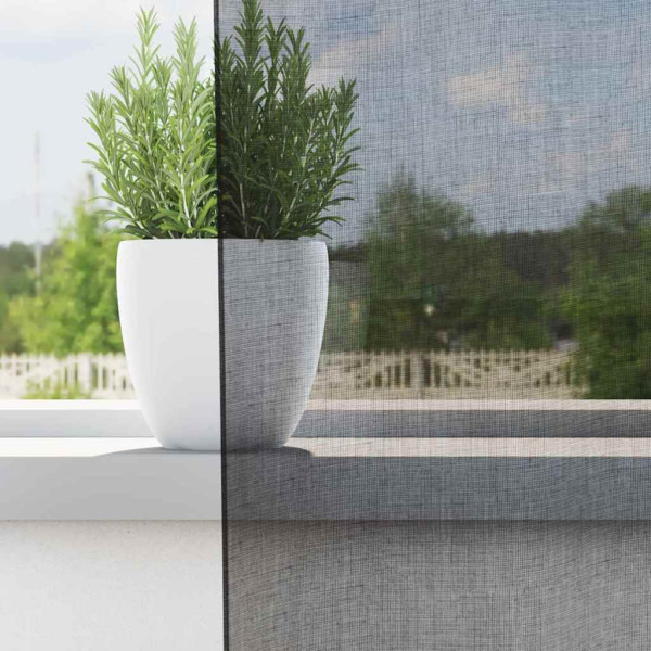 Cortinas de gasa con trabillas 2 uds. negro M 3