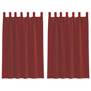 Cortinas de voile com bolsos para varão 2 pcs vermelho tinto H