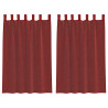 Cortinas de voile com bolsos para varão 2 pcs vermelho tinto 2
