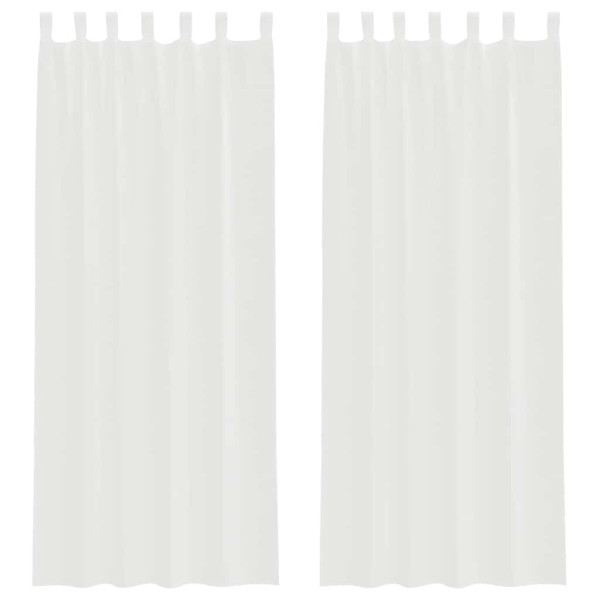 Cortinas de gasa con bolsillos para varillas 2 uds. blanco M 2