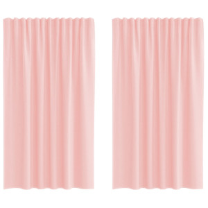 Cortinas de gasa con trabillas 2 uds rosa 140x175 cm H