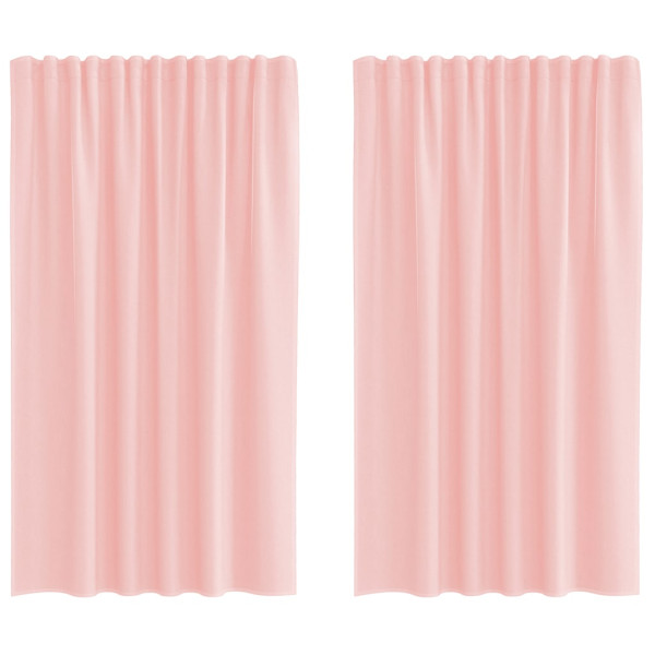 Cortinas de gasa con trabillas 2 uds rosa 140x175 cm M 2