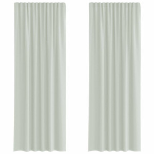 Cortinas de gasa con trabillas 2 uds gris claro 140x260 cm H