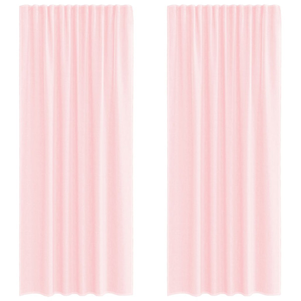 Cortinas de gasa con trabillas 2 uds rosa claro 140x245 cm M 2