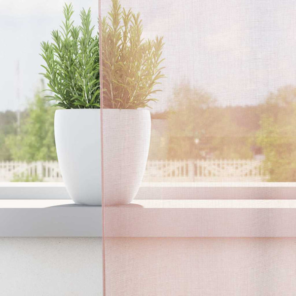 Cortinas de voile com laços 2 pcs rosa-claro 140x245 cm M 3