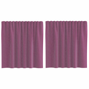 Cortinas de voile com laços 2 pcs roxo 140x140 cm H