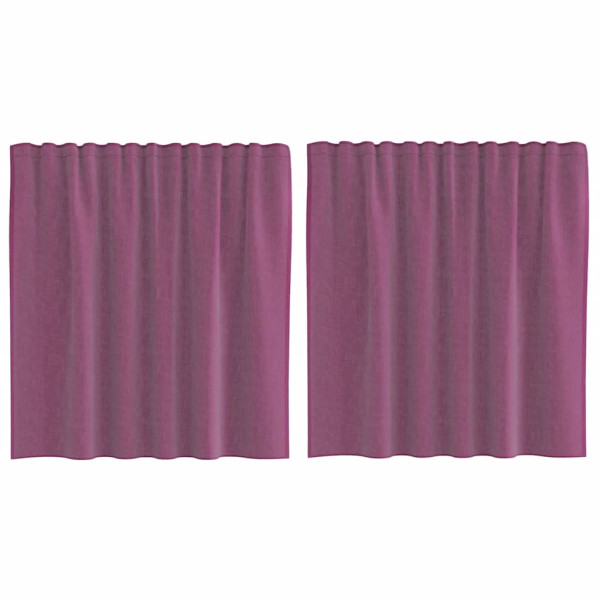 Cortinas de voile com laços 2 pcs roxo 140x140 cm M 2